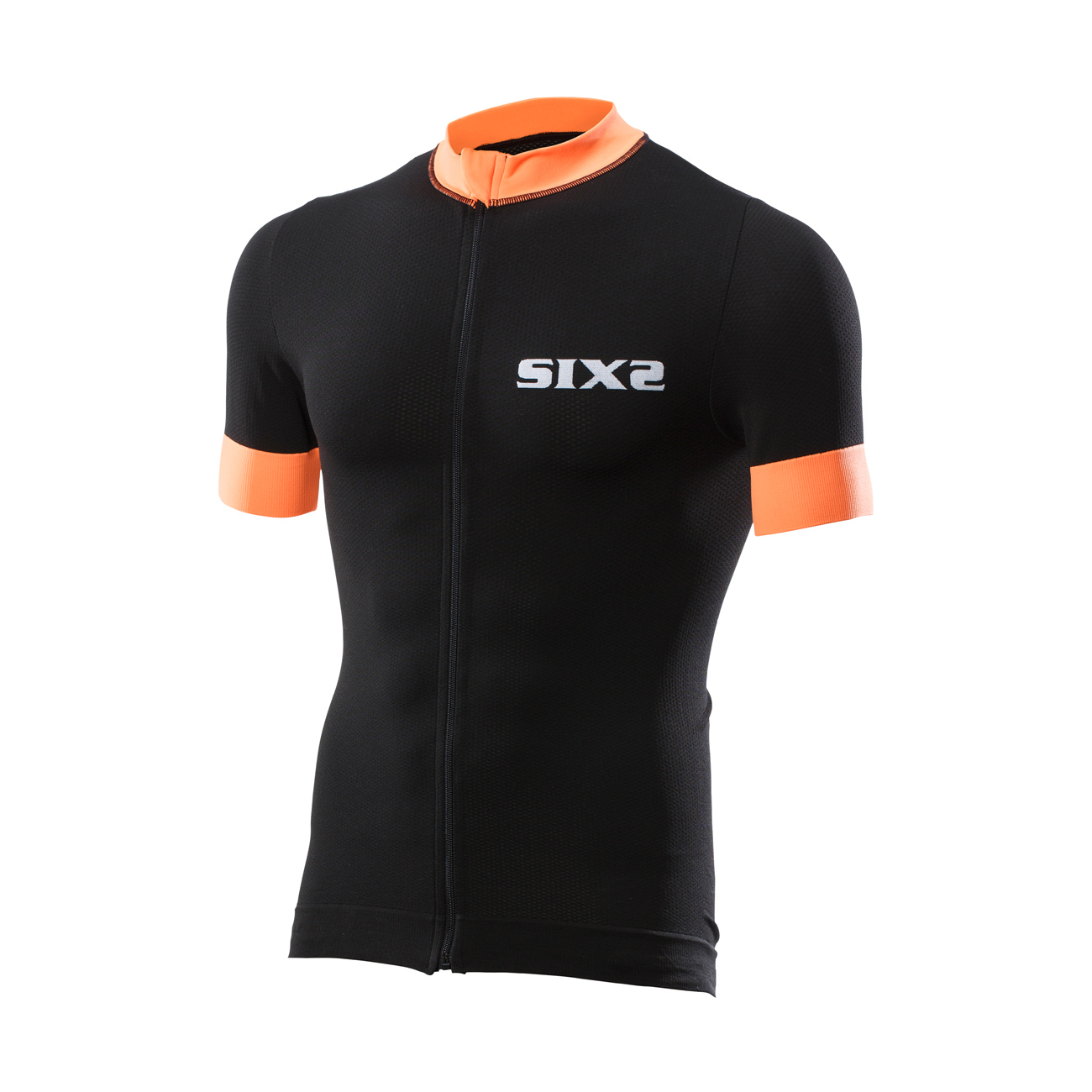 
                SIX2 Cyklistický dres s krátkým rukávem - BIKE3 STRIPES - oranžová/černá
            