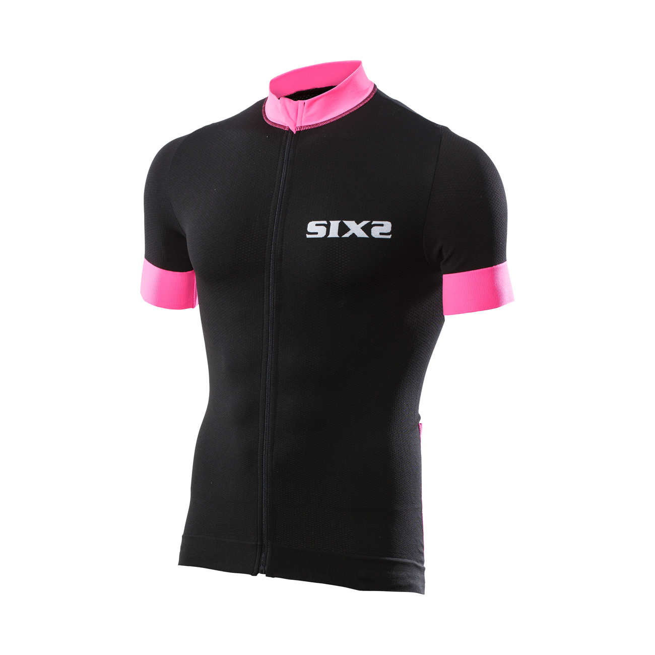 
                SIX2 Cyklistický dres s krátkým rukávem - BIKE3 STRIPES - růžová/černá S
            