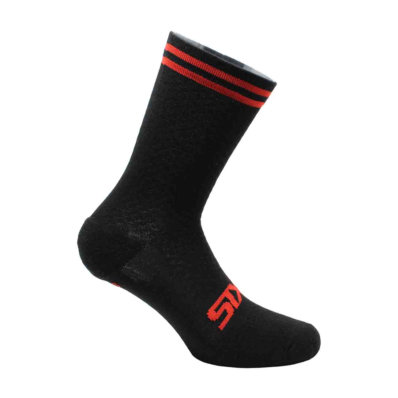 
                SIX2 Cyklistické ponožky klasické - MERINO WOOL - černá/červená 36-39
            