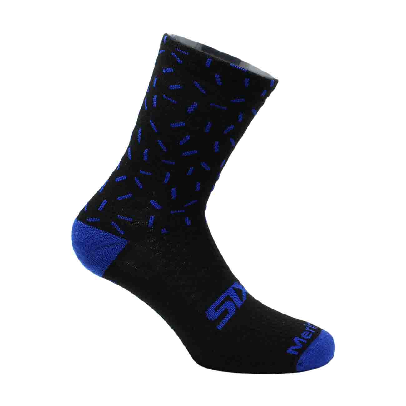
                SIX2 Cyklistické ponožky klasické - MERINO WOOL - modrá/černá
            