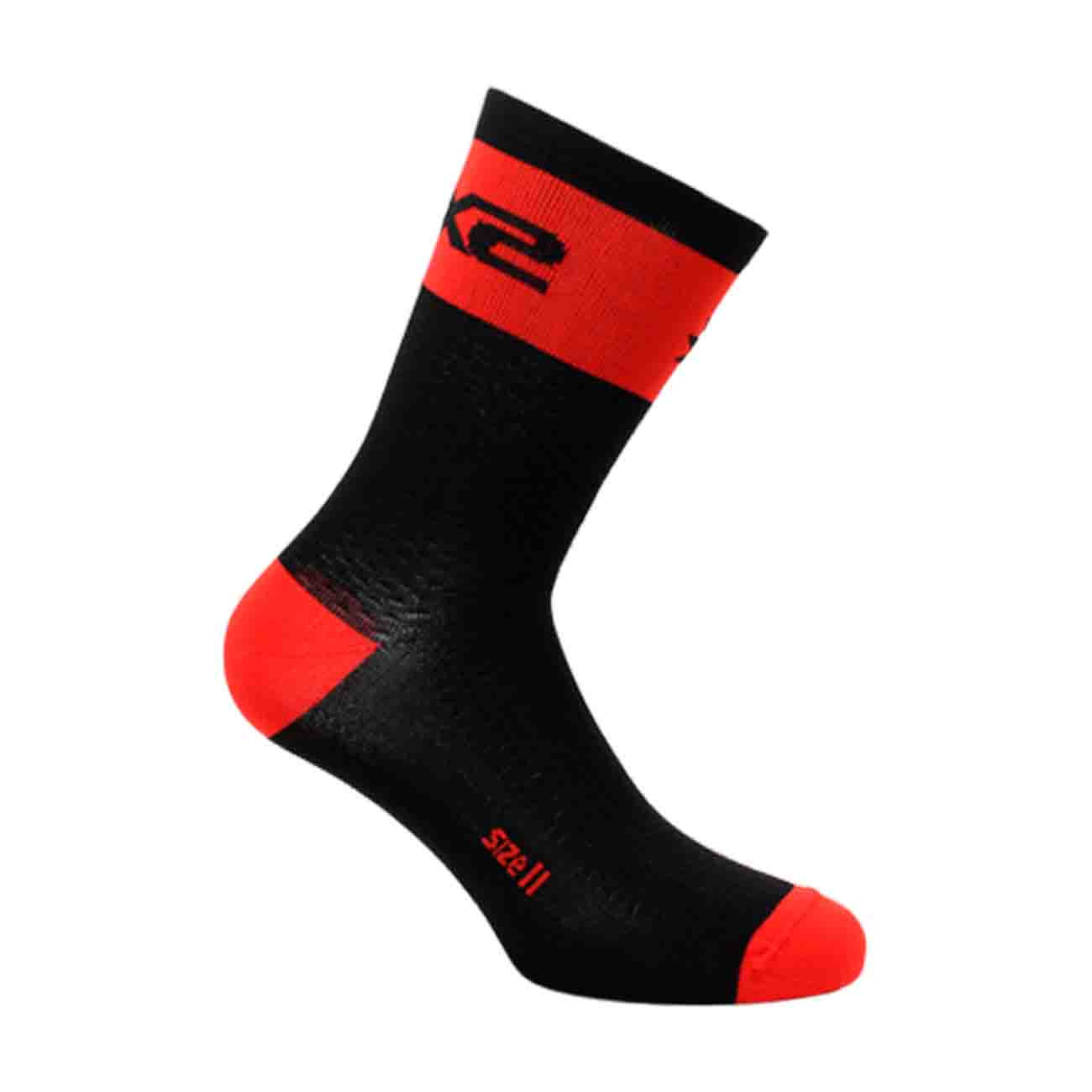 SIX2 Cyklistické ponožky klasické - SHORT LOGO - červená/černá 36-39