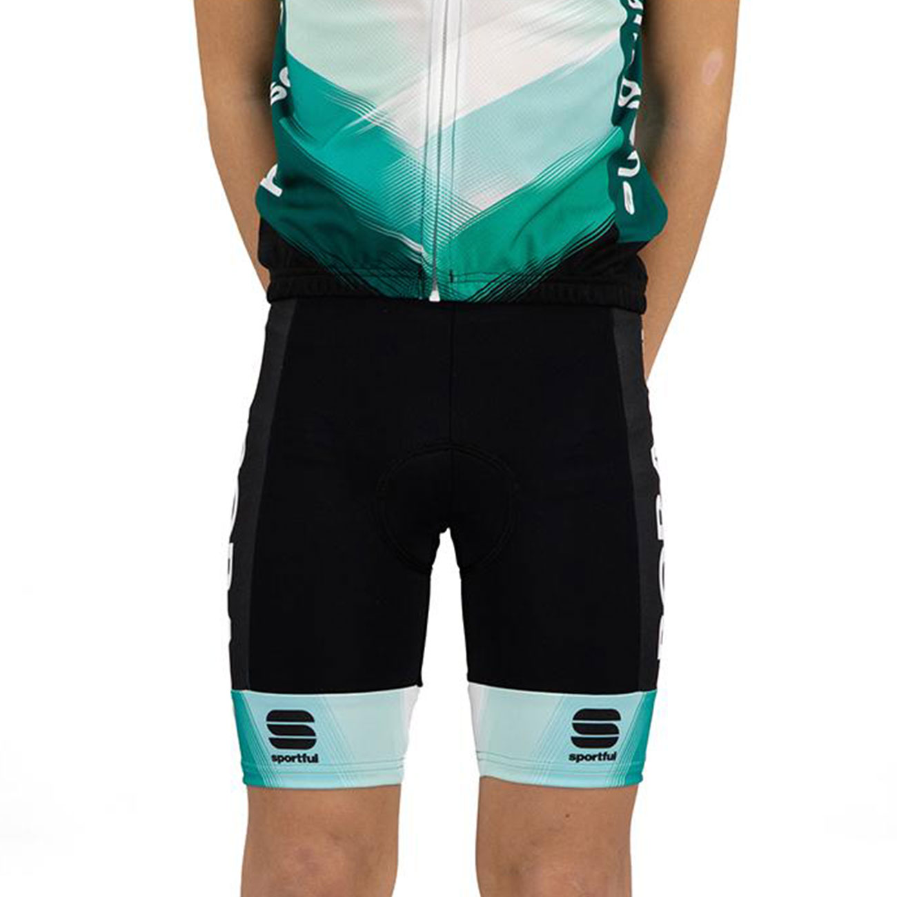 
                SPORTFUL Cyklistické kalhoty krátké bez laclu - BORA-HANSGROHE - černá/zelená 6Y
            