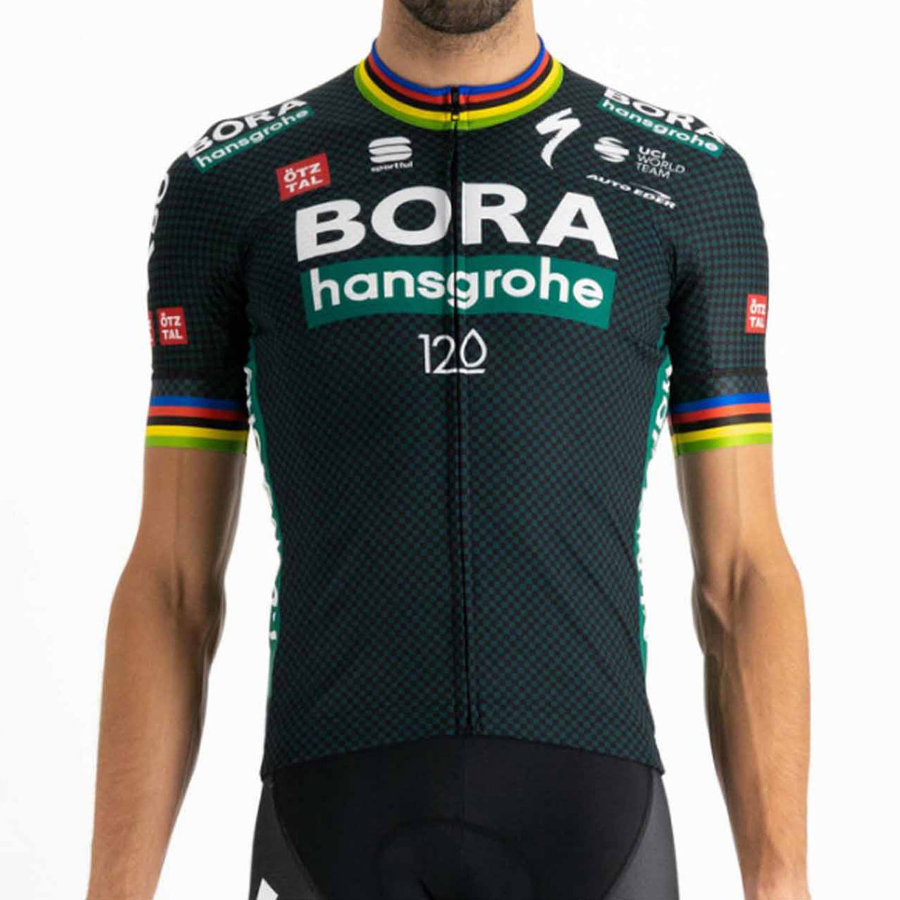 
                SPORTFUL Cyklistický dres s krátkým rukávem - BORA HANSGROHE 2021  - šedá/zelená
            
