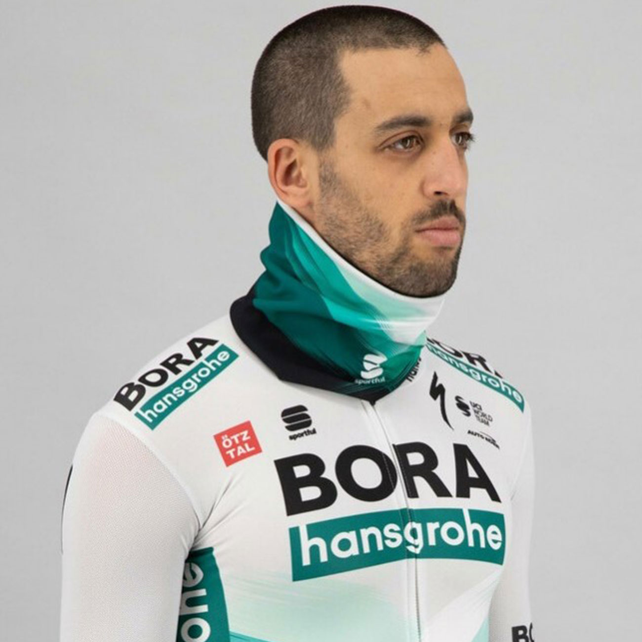 
                SPORTFUL Cyklistický nákrčník - BORA HANSGROHE 2021 - zelená/šedá UNI
            