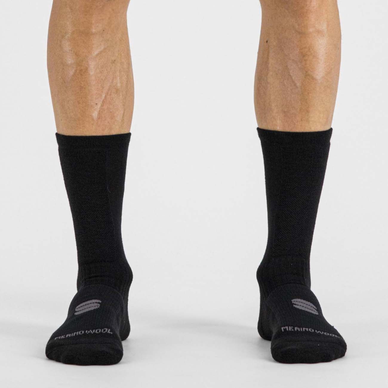 
                SPORTFUL Cyklistické ponožky klasické - MERINO WOOL 18 - černá S
            