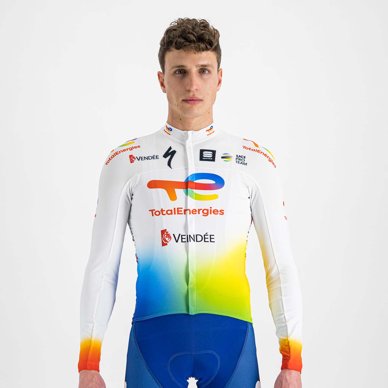 
                SPORTFUL Cyklistický dres s dlouhým rukávem zimní - TOTAL ENERGIES 2022 - oranžová/bílá/modrá/žlutá
            