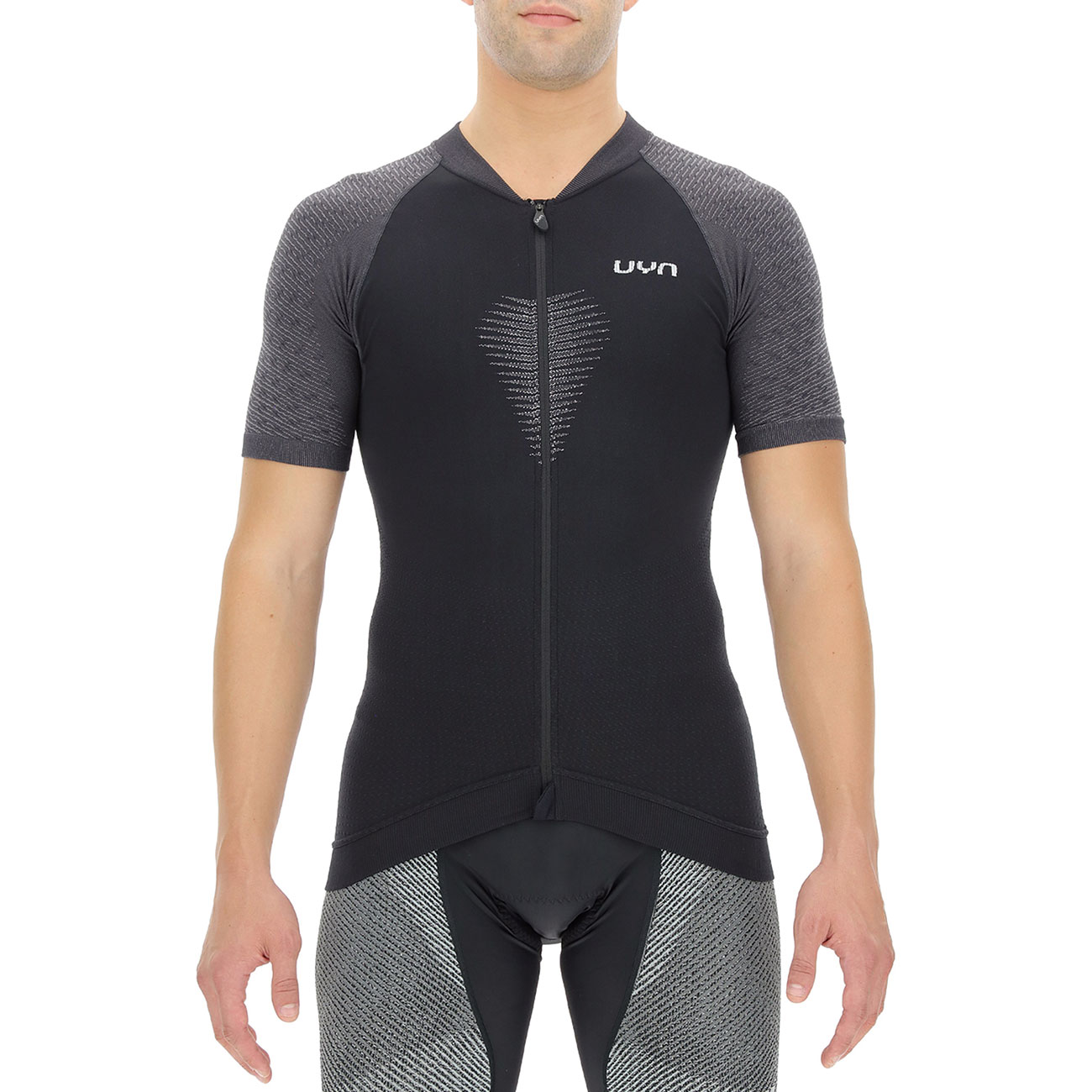 
                UYN Cyklistický dres s krátkým rukávem - BIKING GRANFONDO - šedá/černá M
            