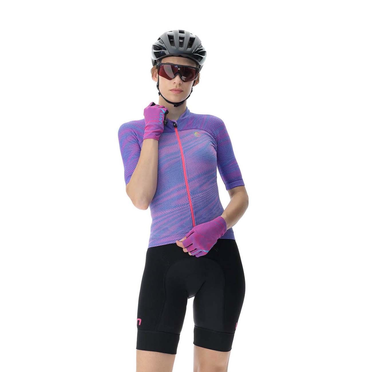 
                UYN Cyklistický dres s krátkým rukávem - BIKING WAVE LADY - fialová
            