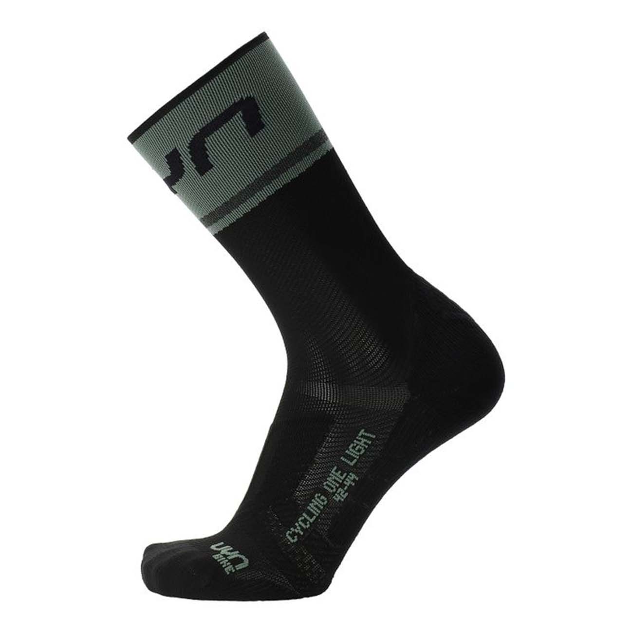 Levně UYN Cyklistické ponožky klasické - ONE LIGHT - černá/zelená 39-41