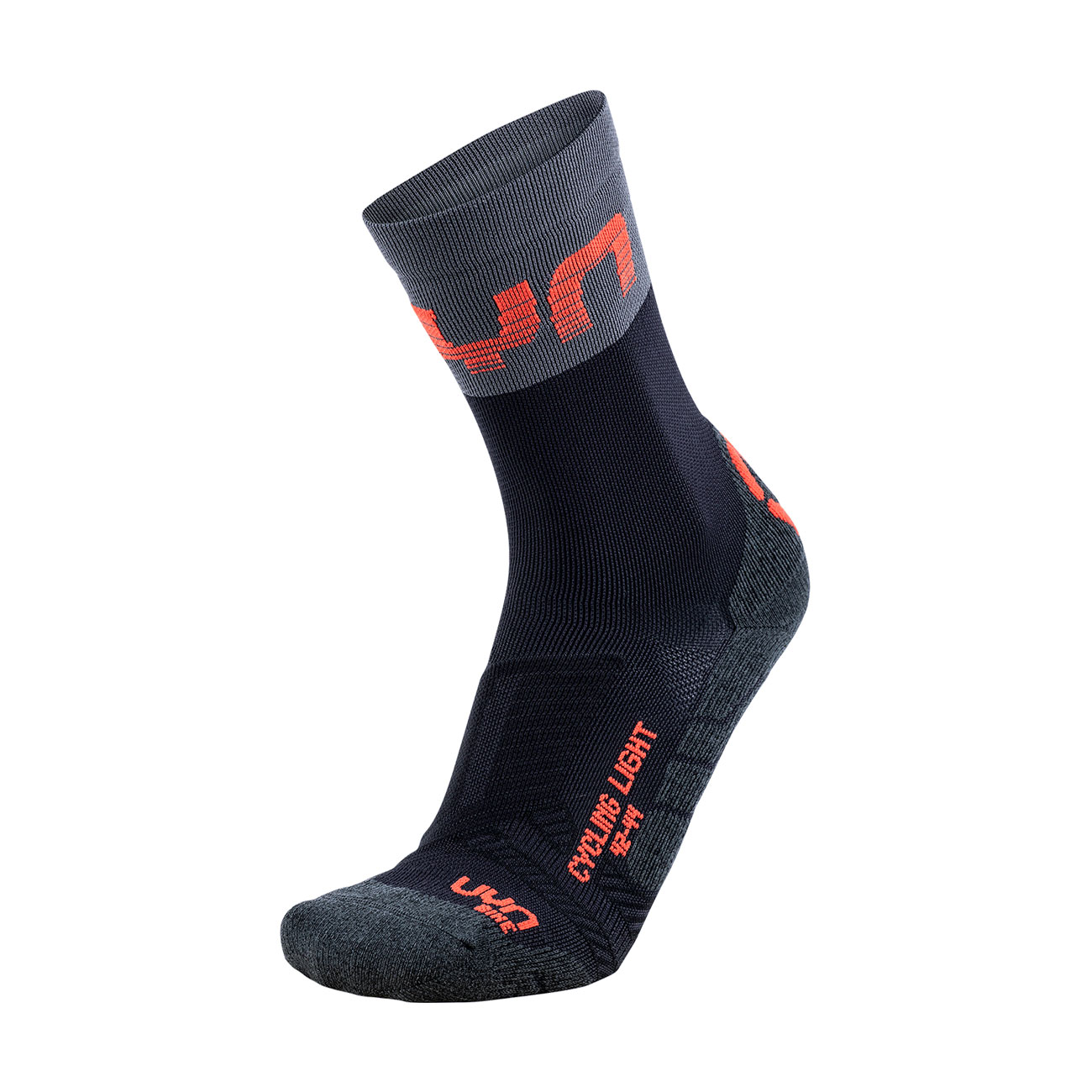 
                UYN Cyklistické ponožky klasické - LIGHT - černá/šedá/červená 39-41
            