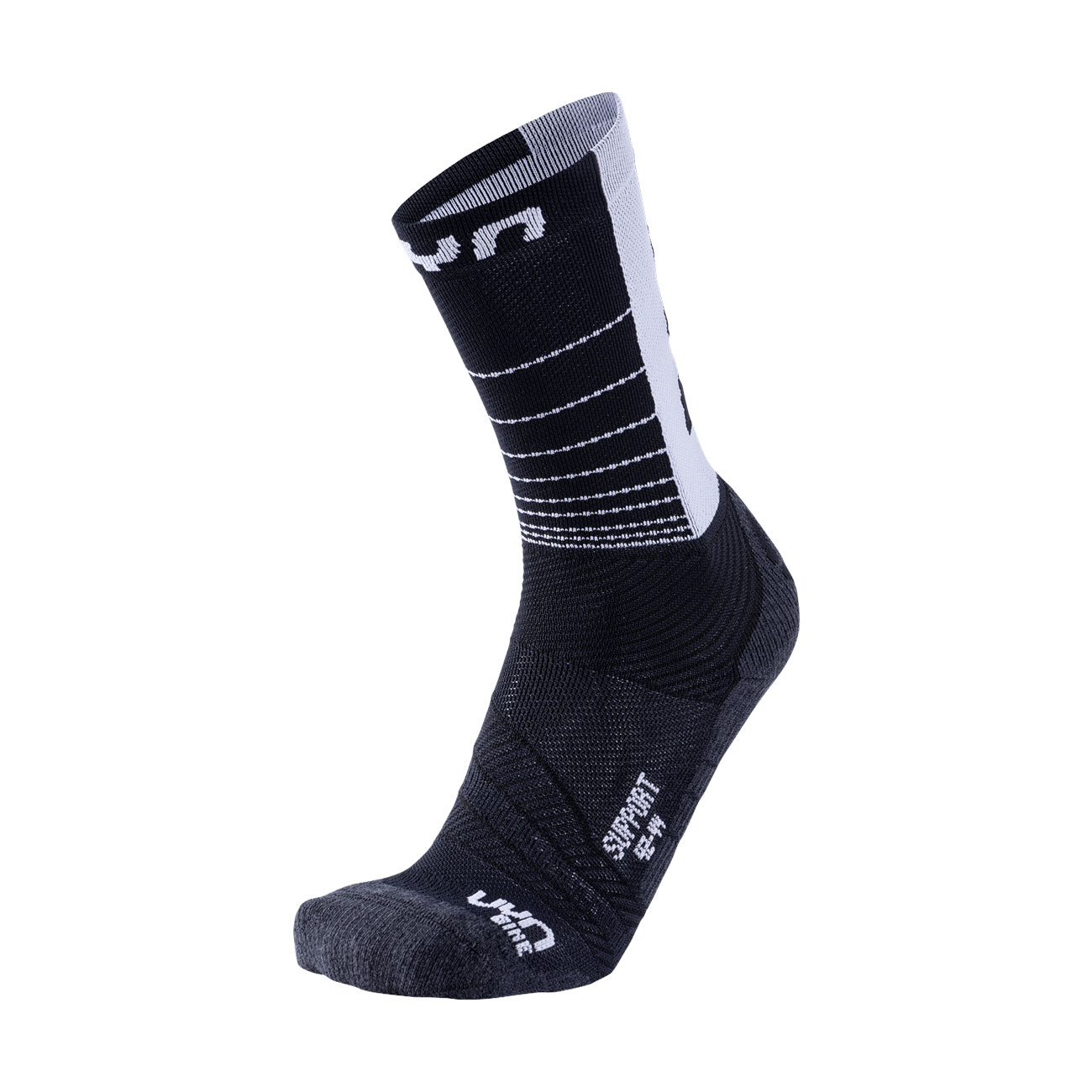 
                UYN Cyklistické ponožky klasické - SUPPORT - černá/bílá 45-47
            